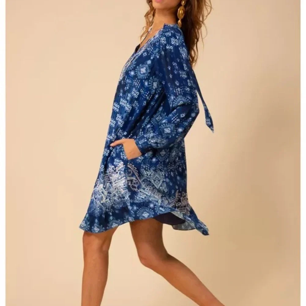 Hale Bob | Dresses | Hale Bob Emerson Dress Size S Blue Tie Dye Long Sleeve  Above Knee Designer | Poshmark